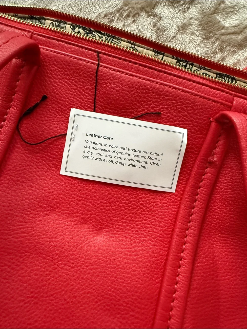 Vera Bradley Red Pebbled Leather Tote